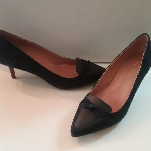 Tommy Hilfiger Navy Suede and Leather Navy Pump - Picture 1 of 2